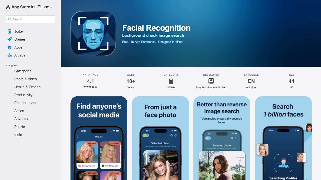 ‎Facial Recognition App - App Store